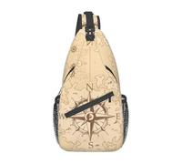 BRTOLIIAO Cool Vintage Pirate's Map Sling Bags for Travel Hiking Men's Nautical Compass Sailor Chest Crossbody Backpack Shoulder Daypack