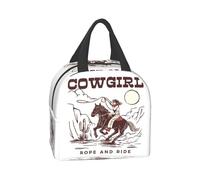 BRTOLIIAO Cowboy Ride Horse Lunch Bag Women Men Cooler Thermal Insulated Lunch Boxes for Adult Office Children Laptop Bag Back to School