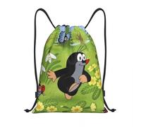 BRTOLIIAO Custom Cute Happy Mole Krtek Drawstring Bag for Shopping Yoga Backpacks Men Women Cartoon Little Maulwurf Sports Gym Sackpack