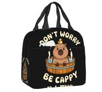 BRTOLIIAO Custom Don't Worry Be Cappy Capybara Insulated Lunch Tote Bag for Women Cooler Thermal Food Lunch Box Work School Travel