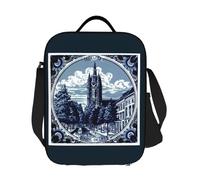 BRTOLIIAO Custom Dutch Blue Delft Vintage Amsterdam Landscape Art Insulated Lunch Bags Outdoor Picnic Resuable Thermal Cooler Bento Box