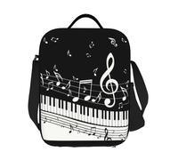 BRTOLIIAO Custom Fashion Piano And Music Note Insulated Lunch Bag for Work School Resuable