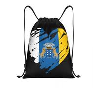 BRTOLIIAO Custom I Love Canary Islands Flag Drawstring Bag for Training Yoga Backpacks Women Men Flag Of Spain Sports Gym Sackpack