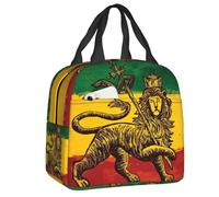 BRTOLIIAO Custom Rasta Flag Lion Of Judah Insulated Lunch Bag for Women Jamaica Rastafarian Reggae Cooler Thermal Lunch Tote Beach Camping