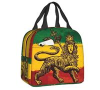 BRTOLIIAO Custom Rasta Flag Lion Of Judah Lunch Bag Jamaica Rastafarian Reggae Thermal Cooler Insulated Lunch Box for Adult Office