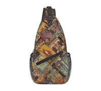 BRTOLIIAO Custom The Major Arcana Of Tarot Patchwork Sling Crossbody Backpack Men Occult Witch Spiritual Shoulder Chest Bags for Traveling