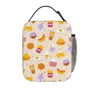 BRTOLIIAO Cute Smile Cartoon Dessert Fast Food Insulated Lunch Bag Childish Hamburg French Fries Food Box Thermal Cooler Lunch Box Travel