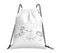 BRTOLIIAO Dachshund Roasts Apples On The Campfire Ink Backpacks Multi-function Portable Drawstring Bags Sports Bag Book For Travel School