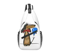 BRTOLIIAO Dachshund Sausage Dog Chest Bag Men Sling Crossbody Backpack Chest Bag Traveling Hiking Daypack Shoulder Bag