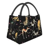 BRTOLIIAO Garden Party Cute Greyhounds Lurcher Lunch Boxes for Women Whippet Dog Thermal Food Insulated Lunch Bag Office Pinic Container