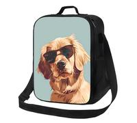 BRTOLIIAO Handsome Puppy Pattern, Portable Reusable Cooler Bag, Insulated Lunch Bag, Camping Picnic Beach Essentials