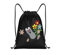BRTOLIIAO Happy Mole Drawstring Backpack Sports Gym Bag for Men Women Cartoon Krtek Little Maulwurf Shopping Sackpack