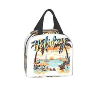 BRTOLIIAO Holiday Beach Lunch Bag Women Men Cooler Thermal Insulated Lunch Boxes for Adult Office Children Laptop Bag Back to School