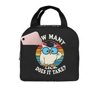 BRTOLIIAO How Many Lick Does It Take Lunch Bag for Girls Funny Lunch Box Fun Picnic Cooler Bag Portable Zipper Oxford Thermal Lunch Bags