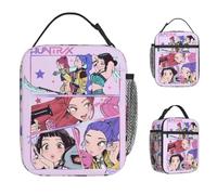 BRTOLIIAO Huntrix Girlgroup K-Pop Group Demon Hunters Lunch Bag Cute Lunch Box for Child Office Portable Cooler Bag Oxford Tote Food Bags