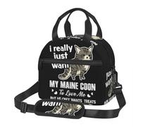 BRTOLIIAO I Just Really Want My Maine Coon Cat Lunch Bags Insulated Bento Box Portable Lunch Tote Picnic Bags Thermal Bag for Woman Work
