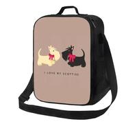 BRTOLIIAO I Love My Scotties Insulated Lunch Bag for Women Scottish Terrier Dog Thermal Cooler Bento Box Office Work School