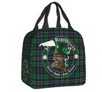 BRTOLIIAO Irish Republicans Thermal Insulated Lunch Bags Women Ireland Flag Resuable Lunch Tote for Outdoor Picnic Multifunction Food Box