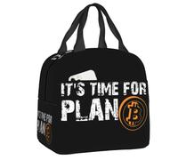 BRTOLIIAO It's Time For Plan Bitcoin Lunch Bag Women Cryptocurrency Blockchain Portable Cooler Thermal Insulated Lunch Box School Food Bag