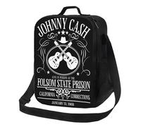 BRTOLIIAO Johnny Cash Live At Folsom State Prison Jan Insulated Lunch Bag Picnic Storage Food Boxes Portable Container Lunch Box Tote