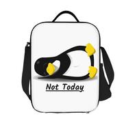 BRTOLIIAO Lazy Linux Tux Penguin Not Today Insulated Lunch Bags Picnic Bags Thermal Cooler Lunch Box Lunch Tote for Woman Work Kids School