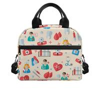 BRTOLIIAO Love Heart Rate Medical Design Thermal Lunchbox Lightweight and Practical Ladies Insulated Bag Lunch Box Picnic
