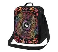 BRTOLIIAO Mandala Om Buddhism Aum Thermal Insulated Lunch Bag Zen Yoga Portable Lunch Container for Outdoor Camping Travel Bento Food Box