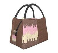 BRTOLIIAO Melting Ice Cream Cone - Neapolitan Lunch Bags Insulated Bento Box Waterproof Lunch Tote Picnic Bags for Woman Student Work