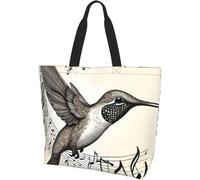 BRTOLIIAO Music Symbol Print Tote Bag Women Single Shoulder Leisure Bag Multi-Purpose Large Shopping Bag