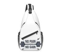 BRTOLIIAO No Pain No Gain Gym Motivational Quote Sling Bags Bodybuilding Workout Shoulder Chest Crossbody Backpack Travel Hiking Daypack