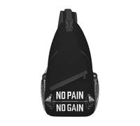 BRTOLIIAO No Pain No Gain Gym Motivational Quote Sling Chest Crossbody Bag Men Fashion Bodybuilding Workout Shoulder Backpack for Hiking