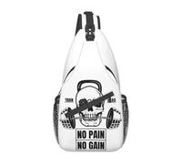 BRTOLIIAO No Pain No Gain Sling Chest Bag Custom Bodybuilding Fitness Gym Shoulder Crossbody Backpack for Men Traveling Daypack