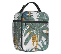 BRTOLIIAO Plantain Palm Banana Tree Thermal Insulated Lunch Bags Women Resuable Lunch Tote for Outdoor Camping Travel Storage Food Box