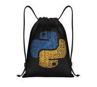 BRTOLIIAO Python Logo Wordcloud For Programmers T-Shirt Drawstring Backpack Bags Lightweight Developer Coder Gym Sports Sackpack Sacks