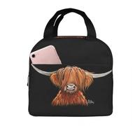 BRTOLIIAO Scottish Highland Cows Lunch Bags Insulated Bento Box Portable Lunch Tote Resuable Picnic Bags