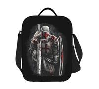 BRTOLIIAO Shield Cross Medieval Warrior Sword Knights Templar Insulated Lunch Bag Brave Rosary Crusader Warrior Portable Cooler Lunch Box