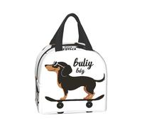 BRTOLIIAO Skateboard Dachshund Lunch Bag Women Men Cooler Thermal Insulated Lunch Box for Adult Office Children Laptop Bag Back to School