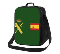 BRTOLIIAO Spain Flag Plus Emblem Civil Guard Insulated Lunch Bag for School Bento Storage Food Boxes Portable Container Lunch Box Tote
