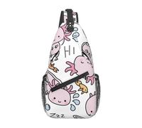BRTOLIIAO Swimmy Axolotls Chest Bag Men Sling Crossbody Backpack Chest Bag Travel Hiking Daypack Shoulder Bag