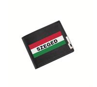 BRTOLIIAO Szeged text on the Hungarian flag Men's Wallet Printing Design Simple Modern Stylish Business Father's Boyfriend's Christmas Lov