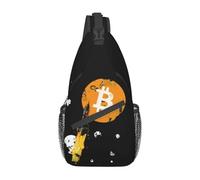 BRTOLIIAO Up To The Stars Bitcoin Edition Sling Bags Chest Crossbody Shoulder Sling Backpack Outdoor Hiking Daypacks Printed Pack