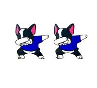 Bru_289 Set of 2 pcs. Mini French Bulldog Puppy Dog Patches Cute Cartoon logo3 Patches Sew Iron on Embroidered Applique Badge Sign Patch Clothing DIY Costume