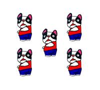Bru_289 Set of 5 pcs. Mini French Bulldog Puppy Dog Patches Cute Cartoon logo1 Patches Sew Iron on Embroidered Applique Badge Sign Patch Clothing DIY Costume