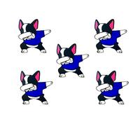 Bru_289 Set of 5 pcs. Mini French Bulldog Puppy Dog Patches Cute Cartoon logo3 Patches Sew Iron on Embroidered Applique Badge Sign Patch Clothing DIY Costume