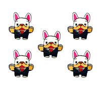 Bru_289 Set of 5 pcs. Mini French Bulldog Puppy Dog Patches Cute Cartoon logo7 Patches Sew Iron on Embroidered Applique Badge Sign Patch Clothing DIY Costume