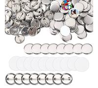 Bruafsir 600 Pcs Blank Button Making Supplies 25Mm/1Inch Back Button Pin Making Kit Metal Badge Parts for Button Making Machine