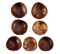 Bruafsir 7PCS 12-15cm Coconut Bowl Handmade Coconut Shell Tableware Wood Spoon Dessert Salad Fruit Mixing Bowl Rice Ramen Bowl