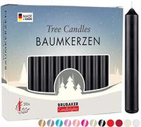 BRUBAKER 20 Pack Tree Candles - Pyramid Christmas Tree Candles - Black
