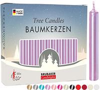 BRUBAKER 20 Pack Tree Candles - Pyramid Christmas Tree Candles - Lilac Scent