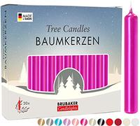 BRUBAKER 20 Pack Tree Candles - Pyramid Christmas Tree Candles - Pink